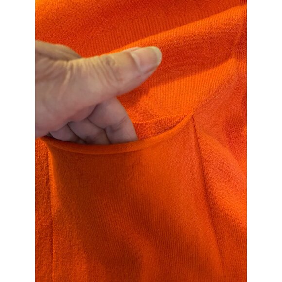 West End Girls Orange Open-Front Cardigan Midi 35" Long With Pockets Small - Picture 3 of 12